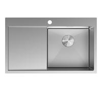 Mexen Exar fregadero de acero inoxidable de 1 cubeta con escurridor, derecho 780 x 480 mm, inox - 6434781010P-01 79029 5905315982629