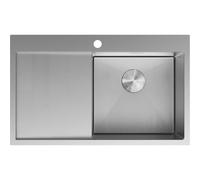 Mexen Exar fregadero de acero inoxidable de 1 seno con escurridor, derecho 780 x 480 mm, inox HC - 6434781010P-01HC 79030 5905315982636