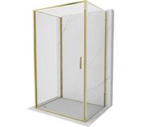 Mexen Exo-B 3S cabina de ducha 3-paredes abatible 95 x 110 cm, transparente, dorada - 817-095-110-50-00-3S 97072 5907931005409
