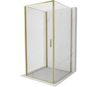 Mexen Exo-B 3S cabina de ducha de 3 paredes, abatible, 85 x 85 cm, transparente, dorada - 817-085-085-50-00-3S 97024 5905315140821