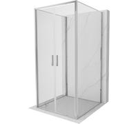 Mexen Exo-B Duo 3S cabina de ducha abatible de 3 paredes 110 x 110 cm, transparente, cromo - 814-110-110-01-00-3S 96578 5907931002033