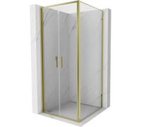 Mexen Exo-B Duo cabina de ducha abatible 110 x 110 cm, transparente, dorada - 814-110-110-50-00 91919 5907931002200