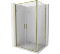 Mexen Exo-B Duo cabina de ducha abatible 110 x 90 cm, transparente, dorada - 814-110-090-50-00 91916 5907931002170