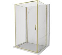 Mexen Exo-BR 3S cabina de ducha abatible de 3 lados 100 x 70 cm, transparente, dorada - 8181-100-070-50-00-3S 98375 5905315994356