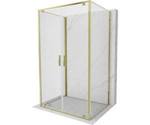 Mexen Exo-BR Duo 3S cabina de ducha de 3 lados abatible 80 x 75 cm, transparente, dorada - 8182-080-075-50-00-3S 98594 5907931000619