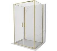 Mexen Exo-BR Duo 3S cabina de ducha de 3 paredes abatible 100 x 95 cm, transparente, dorada - 8182-100-095-50-00-3S 98620 5907931000879