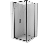 Mexen Exo-BR Duo cabina de ducha abatible 100 x 100 cm, transparente, negra - 8182-100-100-70-00 54645 5905315407306