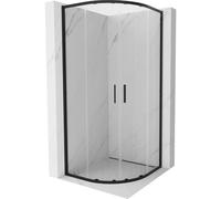 Mexen Exo cabina de ducha semicircular corrediza 80 x 80 cm, transparente, negra - 8132-080-080-70-00 54950 5905315938381