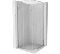 Mexen Exo cabina de ducha semicircular deslizante 80 x 80 cm, transparente, cromo - 8132-080-080-01-00 54942 5905315938305