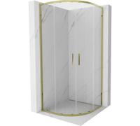Mexen Exo cabina de ducha semicircular deslizante 80 x 80 cm, transparente, dorada - 8132-080-080-50-00 57735 5905315970220