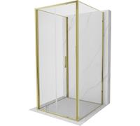 Mexen Exo-F 3S cabina de ducha de 3 paredes plegable 110 x 110 cm, transparente, dorada - 816-110-110-50-00-3S 96821 5907931004181