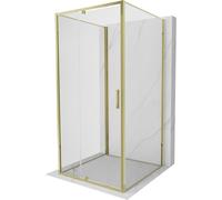 Mexen Exo-R 3S cabina de ducha abatible de 3 lados 90 x 90 cm, transparente, dorada - 819-090-090-50-00-3S 97305 5905315143211