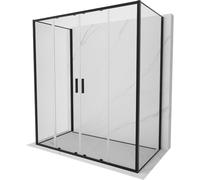 Mexen Exo-S Duo 3S cabina de ducha corredera de 3 paredes 180 x 85 cm, transparente, negra - 8152-180-085-70-00-3S 98279 5905315149275