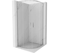 Mexen Exo-S Duo cabina de ducha semicircular deslizante 80 x 80 cm, transparente, cromo - 8132-080-080-01-00 54942 5905315938305