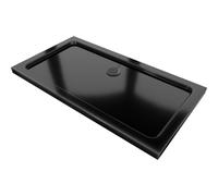Mexen Flat ducha rectangular slim 130 x 70 cm, negro, sifón negro - 40707013B 14497 5907709151710