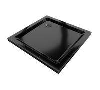 Mexen Flat plato de ducha cuadrado slim 70 x 70 cm, negro, sifón negro - 40707070B 14484 5907709151598