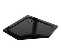 Mexen Flat plato de ducha pentagonal slim 80 x 80 cm, negro, sifón negro - 41P708080-B 101752 5907931074498