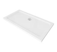 Mexen Flat plato de ducha rectangular slim 140 x 70 cm, blanco, sifón cromado - 40107014 2485 5903163389263
