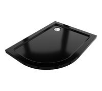 Mexen Flat plato de ducha semicircular slim derecho 100 x 90 cm, negro, sifón cromo - 41709010P 97760 5905315997739