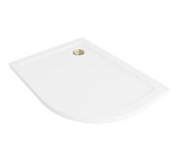 Mexen Flat plato de ducha semicircular slim izquierdo 100 x 90 cm, blanco, desagüe dorado - 41109010L-G 98842 5907931027852