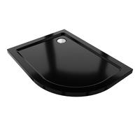 Mexen Flat plato de ducha semicircular slim izquierdo 100 x 90 cm, negro, desagüe cromo - 41709010L 97759 5905315997722