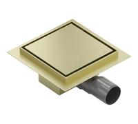Mexen Flat-Q M13 desagüe de suelo cuadrado 12 x 12 cm, dorado cepillado - 1A10012 83775 5905315987471