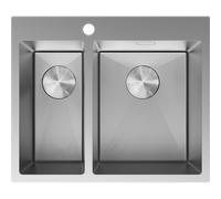 Mexen Flexo fregadero de acero inoxidable de 1,5 cubetas 610 x 510 mm, inox HC - 6446611500-01HC 79046 5905315982797