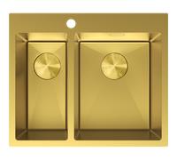Mexen Flexo fregadero de acero inoxidable de 1,5 senos 610 x 510 mm, dorado - 6446611500-55 79047 5905315982803