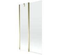 Mexen Flip mampara de bañera de 2 hojas 100 x 150 cm, transparente, dorada - 894-100-101-50-00 20392 5907709148949
