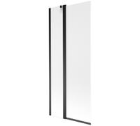 Mexen Flip mampara de baño de 2 paneles 80 x 150 cm, escarcha, negro - 894-080-101-70-30 20402 5907709148895