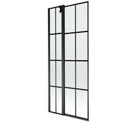 Mexen Flip mampara de ducha de 2 paneles 80 x 150 cm, cuadrícula negra, negro - 894-080-101-70-77 20413 5907709148918