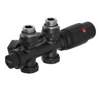 Mexen G00 conjunto termostático angular/recto, Duplex, DN50, negro - W908-900-70 32458 5905315236869