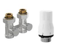 Mexen G02 conjunto termostático de dos tubos DN50, recto 1/2"x3/4", níquel - W912-012-928-01 33139 5905315237897