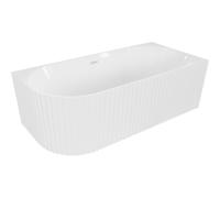 Mexen Gia bañera exenta rinconera acanalada derecha 150 x 75 cm, blanco brillo, desbordamiento blanco - 52701507500P-20 53676 5905315505453