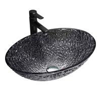 Mexen Goa lavabo de vidrio sobre encimera 50 x 36 cm, negro - 24085070 16207 5907709159099