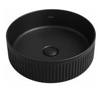 Mexen Grovo lavabo de sobreponer acanalado 35 x 35 cm, negro mate - 22303585 82215 5905315983695
