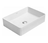 Mexen Grovo lavabo de sobreponer estriado 50 x 34 cm, blanco - 22305000 81993 5905315983626