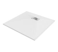 Mexen Hugo plato de ducha cuadrado SMC 80 x 80 cm, blanco, cubre desagüe inox - 42108080-X 25028 5905315224132