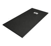 Mexen Hugo plato de ducha rectangular SMC 170 x 80 cm, negro, embellecedor inox - 42708017-X 25192 5905315225825