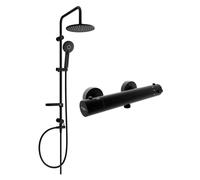 Mexen Kai Carl conjunto de ducha empotrado con rociador y grifo de ducha termostático, negro - 77100240-70 5974 5907709180581