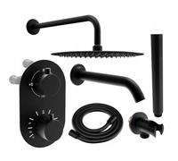 Mexen Kai DR70 conjunto de ducha para bañera empotrado con ducha de lluvia de 30 cm, negro - 77602DR70301-70 6477 5907709136496