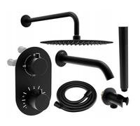 Mexen Kai DR70 conjunto de ducha y baño empotrado con ducha de lluvia de 25 cm, negro - 77602DR70251-70 6502 5907709136717