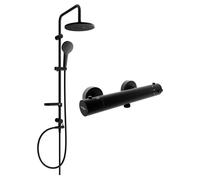 Mexen Kai Erik conjunto de ducha empotrado con rociador y grifo de ducha termostático, negro - 77100205-70 5973 5907709180574