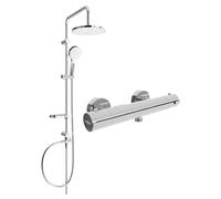Mexen Kai Erik conjunto de ducha exterior con rociador y grifo de ducha termostático, cromo - 77100205-00 5969 5907709180536
