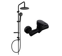 Mexen Kama Carl conjunto de ducha empotrado con alcachofa de ducha y grifo de ducha, negro - 72540240-70 6086 5907709181694