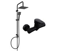Mexen Kama Tord conjunto de ducha exterior con ducha de lluvia y grifo de ducha, negro - 72540200-70 6084 5907709182486