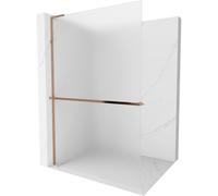 Mexen Kioto+ L mampara de ducha con estante Walk-in 90 x 200 cm, escarcha, oro rosado - 800-090-123-60-30 39411 5905315262660