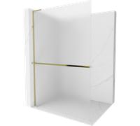 Mexen Kioto+ L panel de ducha con estante Walk-in 100 x 200 cm, escarcha, dorado - 800-100-123-50-30 39235 5905315261243