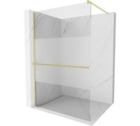 Mexen Kioto+ mampara de ducha con estante Walk-in 100 x 200 cm, transparente/escarchado, oro cepillado - 800-100-121-55-35 37049 5905315246561
