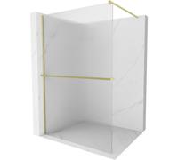 Mexen Kioto+ mampara de ducha con estante Walk-in 120 x 200 cm, rayas, oro cepillado - 800-120-121-55-09 37035 5905315246783
